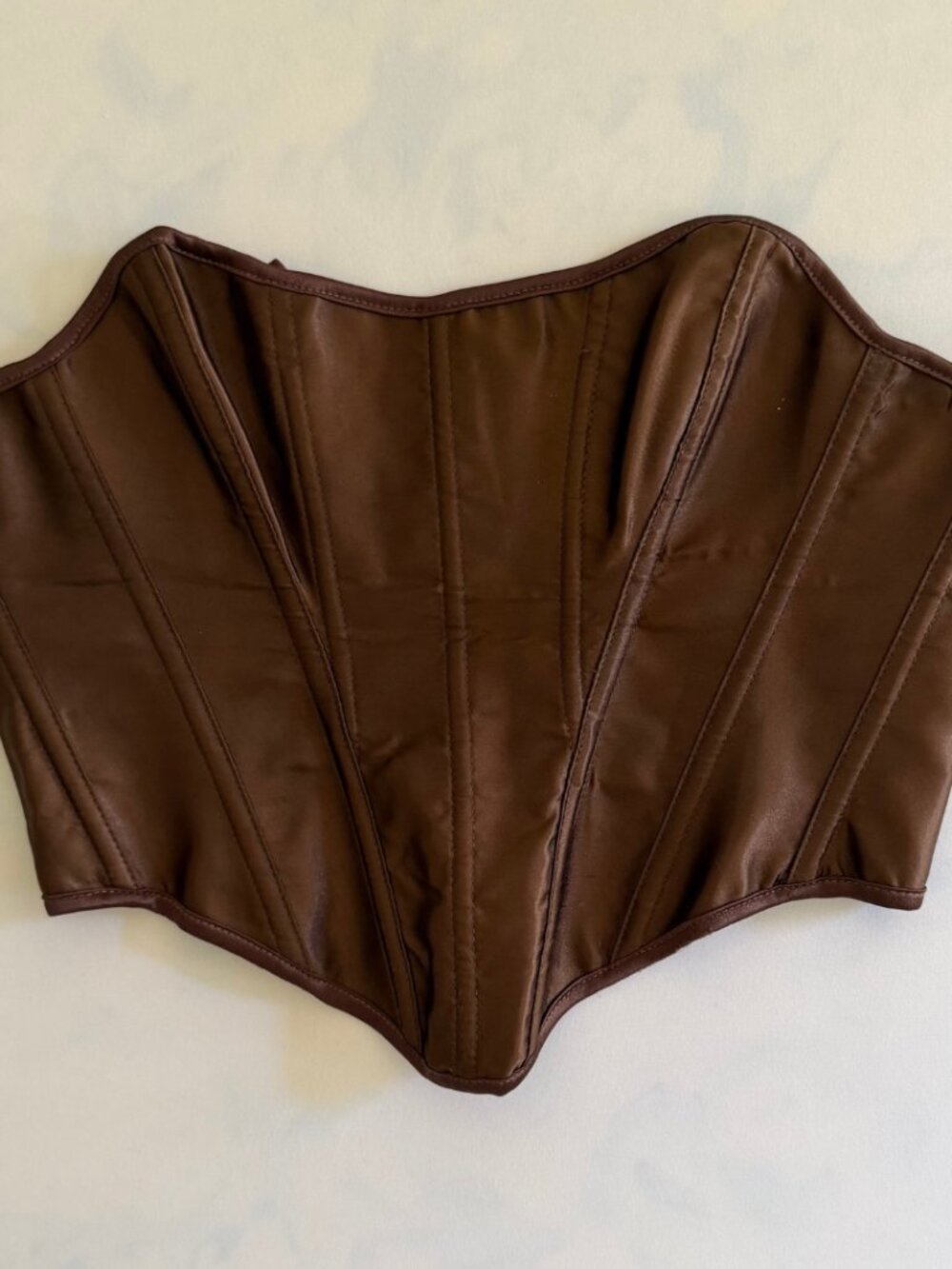 Brown Lace Up Lingerie Corset Top